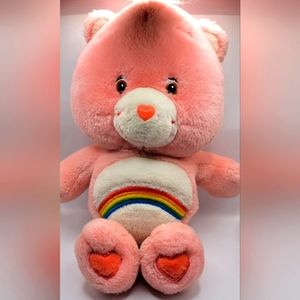 Care Bear 2002 Cheer Bear Rainbow Pink Plush Stuffed Animal